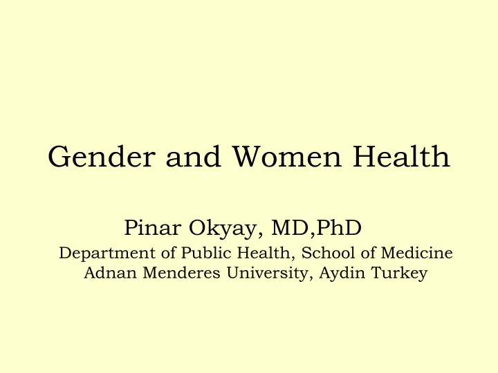 gender and women health