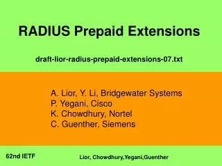 RADIUS Prepaid Extensions