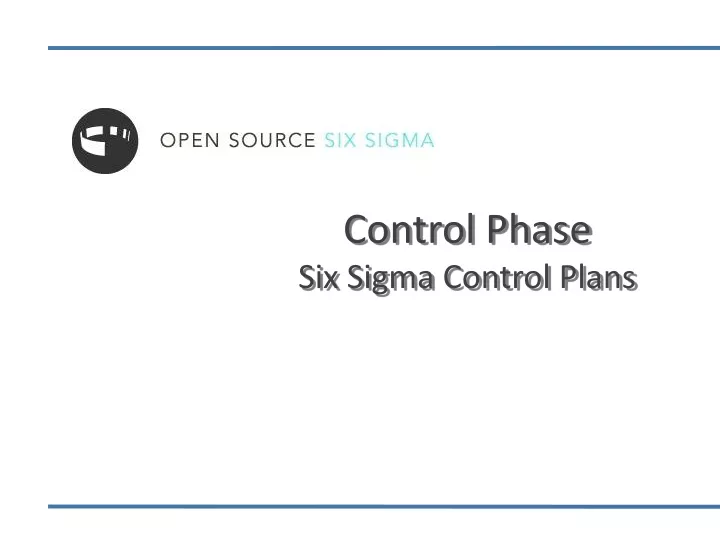 control phase six sigma control plans