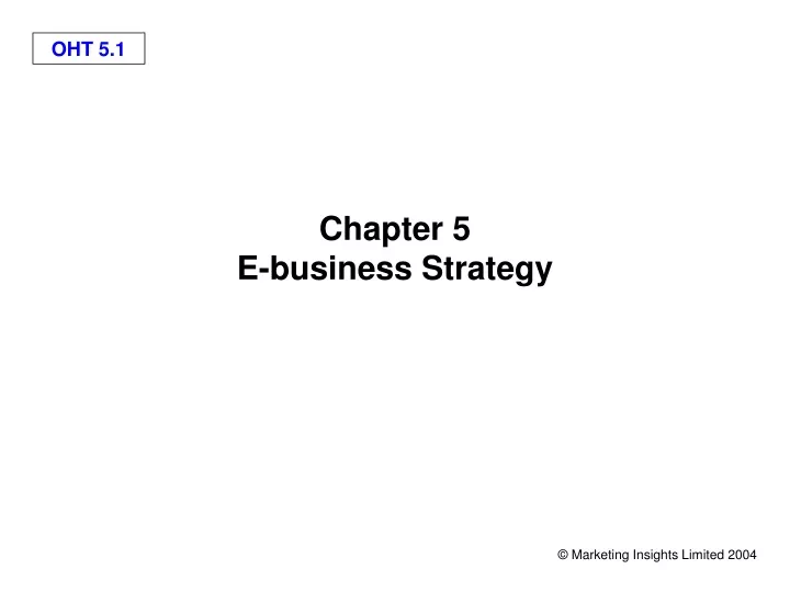 chapter 5 e business strategy