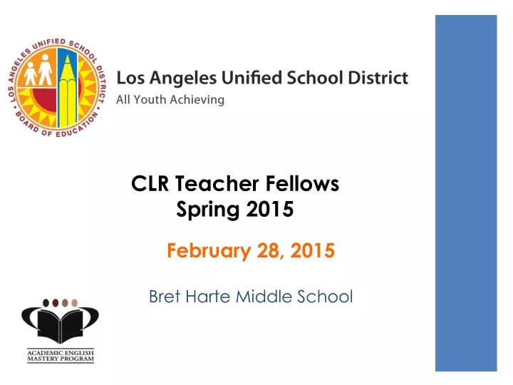 clr teacher fellows spring 2015