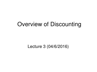 Overview of Discounting