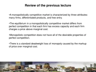 Review of the previous lecture