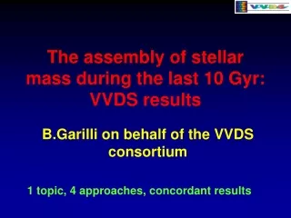 The assembly of stellar mass during the last 10 Gyr: VVDS results