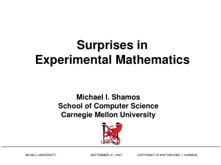 surprises in experimental mathematics