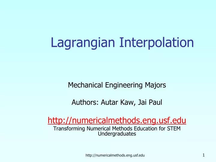 lagrangian interpolation
