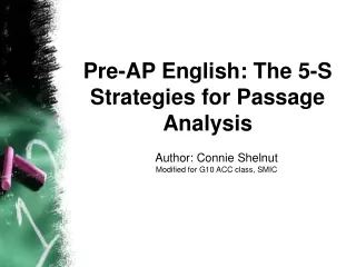 Pre-AP English: The 5-S Strategies for Passage Analysis