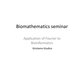 Biomathematics seminar