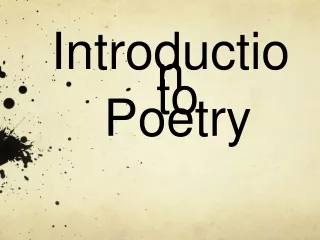 Introduction  to  Poetry