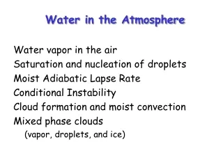 Water in the Atmosphere