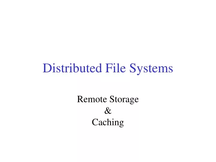 distributed file systems