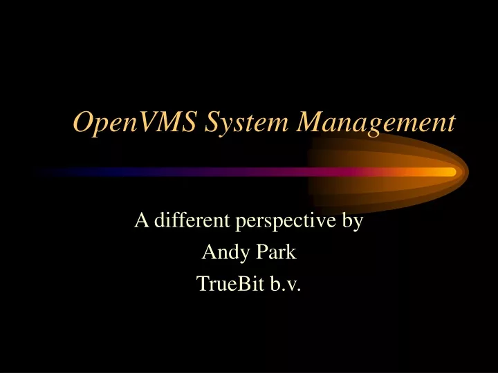 openvms system management