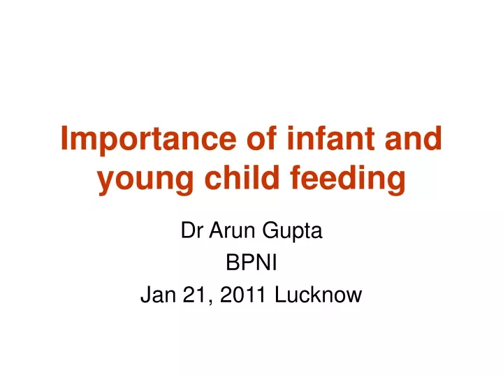importance of infant and young child feeding