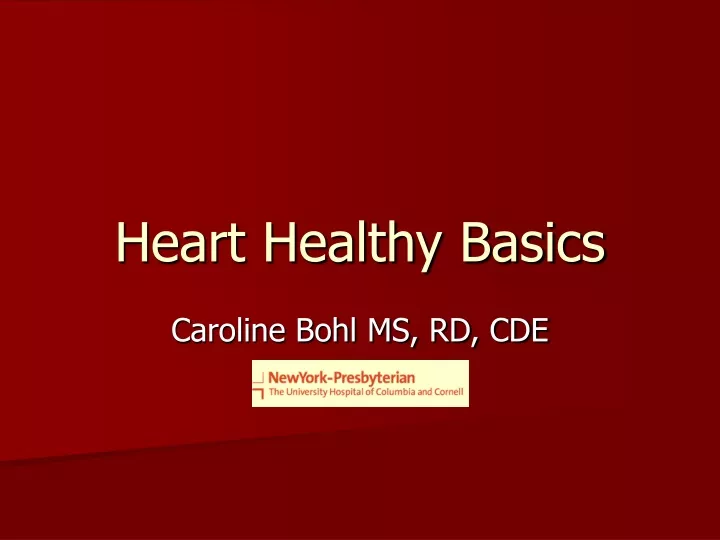 heart healthy basics