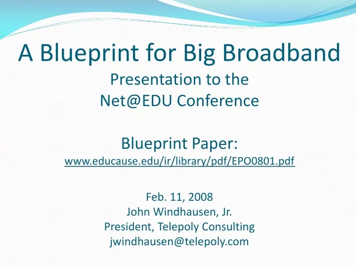 a blueprint for big broadband presentation