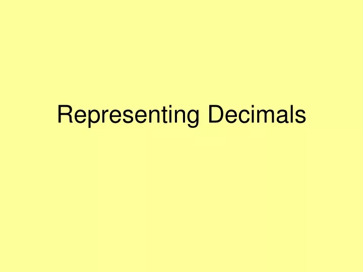 representing decimals