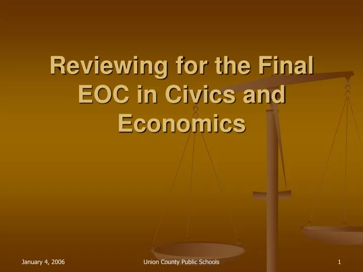 reviewing for the final eoc in civics and economics