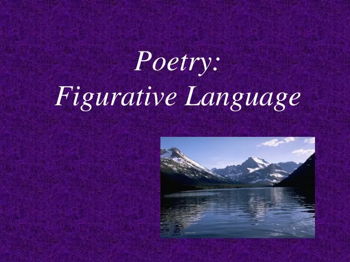 poetry figurative language