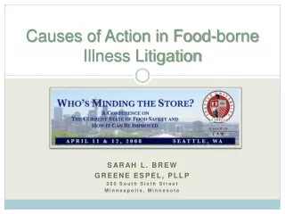 Causes of Action in Food-borne Illness Litigation