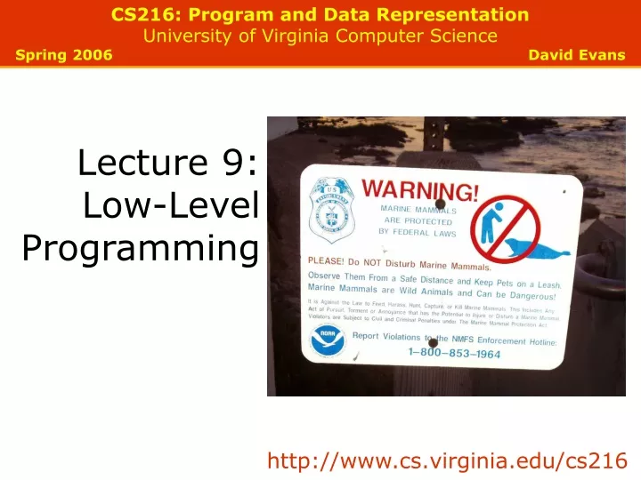 cs216 program and data representation university