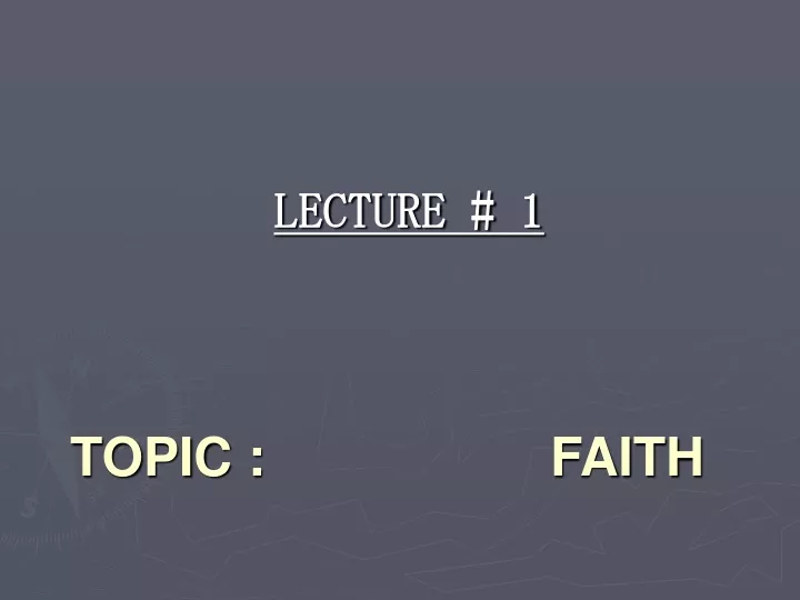 topic faith