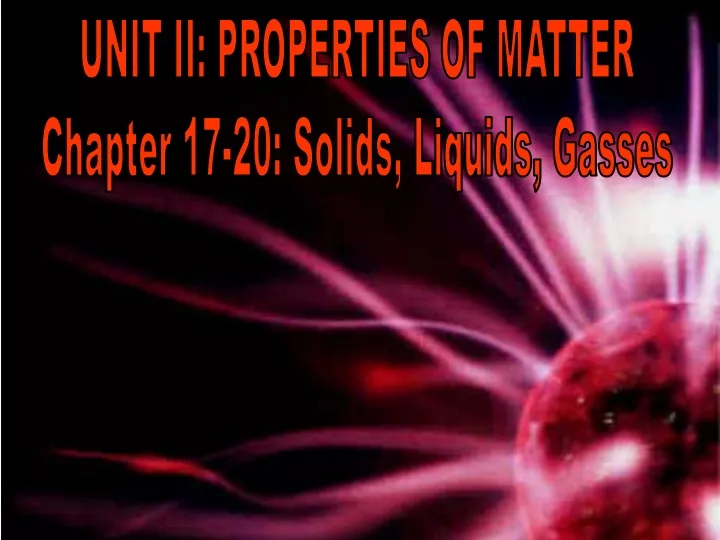unit ii properties of matter chapter 17 20 solids