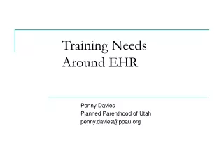 Training Needs Around EHR