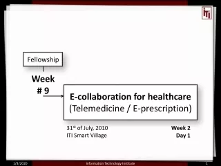 E-collaboration for healthcare  (Telemedicine / E-prescription)
