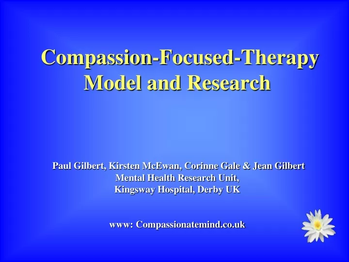 compassion focused therapy model and research