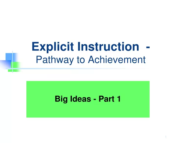 explicit instruction pathway to achievement