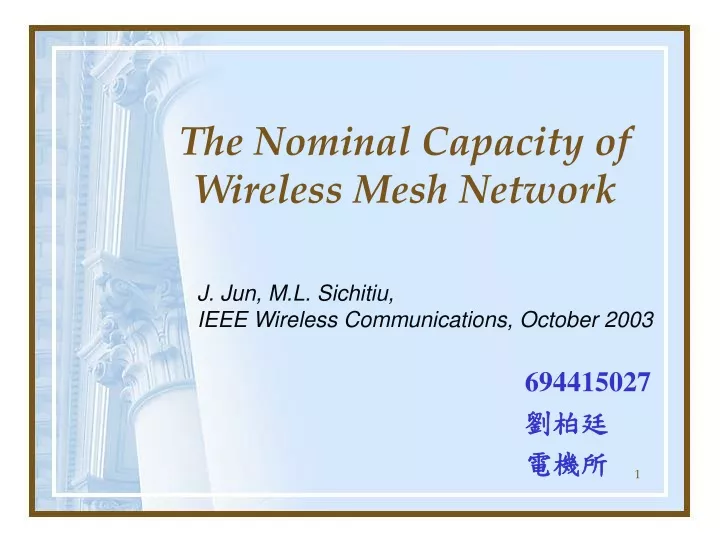 the nominal capacity of wireless mesh network