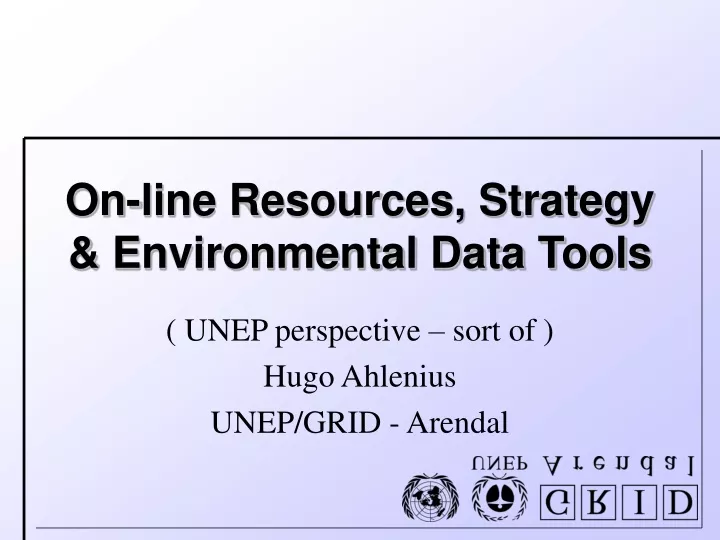on line resources strategy environmental data tools