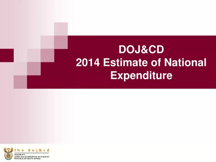 doj cd 2014 estimate of national expenditure