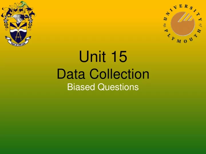 unit 15 data collection
