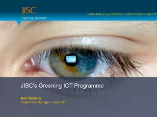 JISC’s Greening ICT Programme
