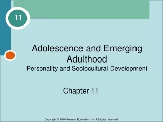 Adolescence and Emerging Adulthood Personality and Sociocultural Development