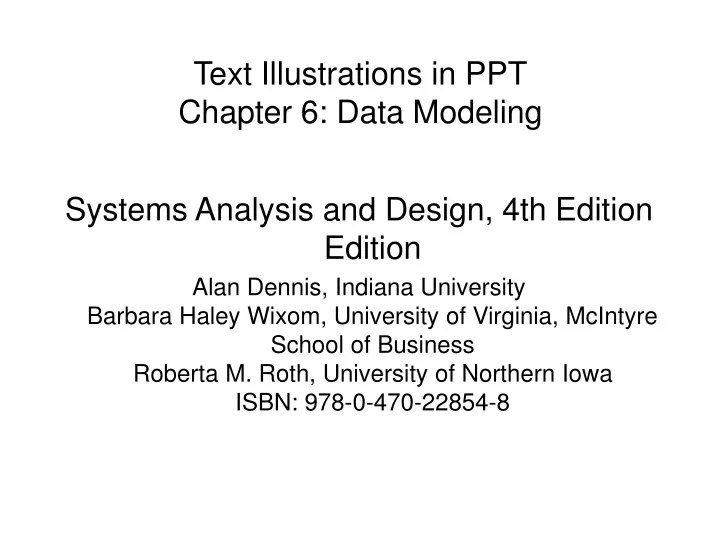 text illustrations in ppt chapter 6 data modeling
