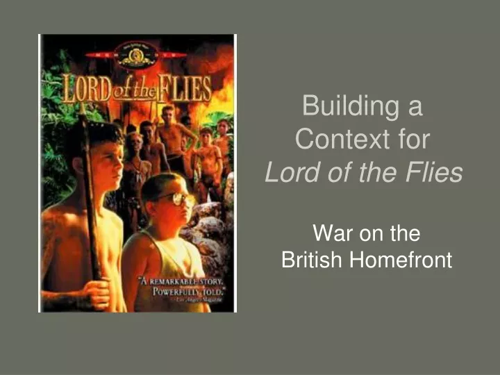 building a context for lord of the flies