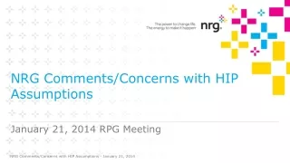 NRG Comments/Concerns with HIP Assumptions