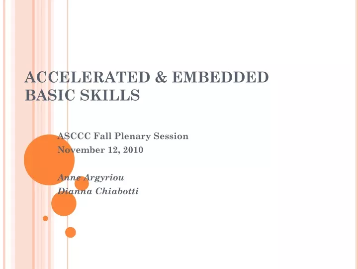 accelerated embedded basic skills