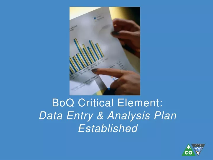 boq critical element data entry analysis plan established