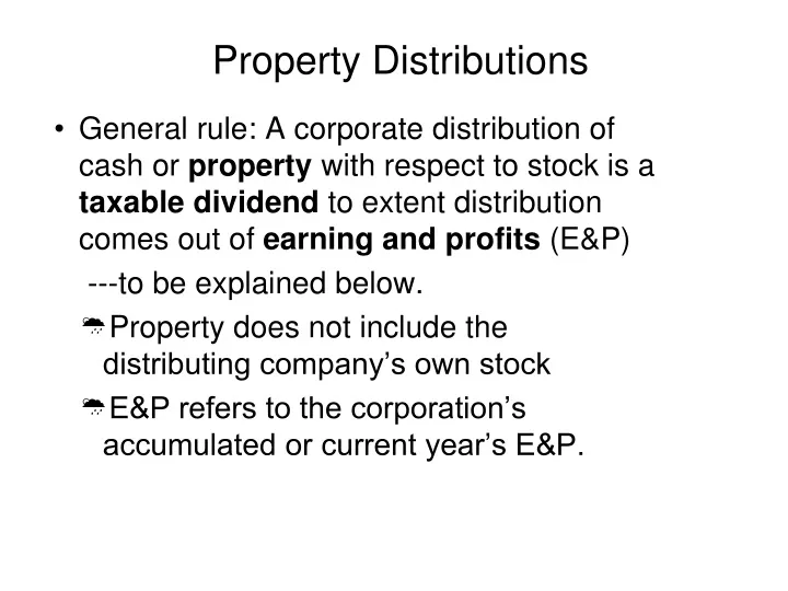 property distributions