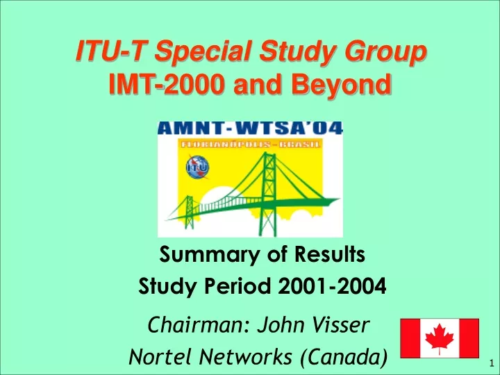 itu t special study group imt 2000 and beyond