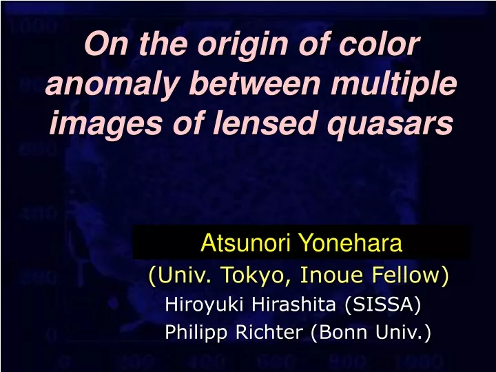 on the origin of color anomaly between multiple images of lensed quasars