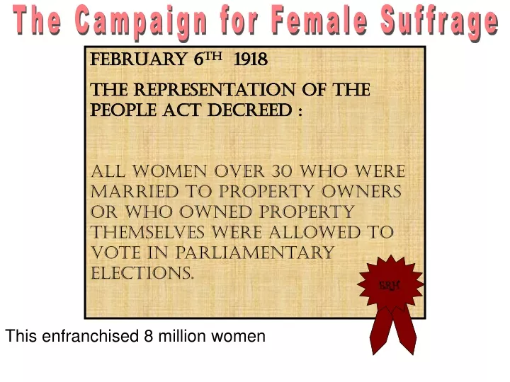 the campaign for female suffrage