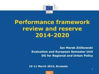Performance framework review and reserve  2014-2020