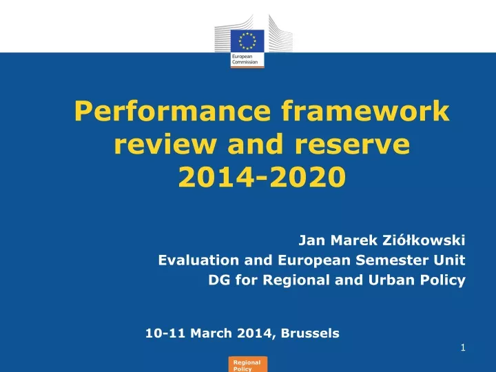 performance framework review and reserve 2014 2020