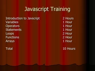 Javascript  Training
