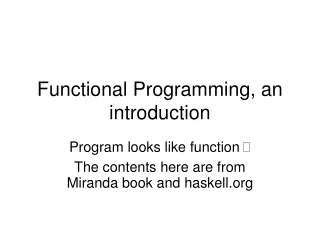 Functional Programming, an introduction