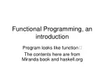 Introduction to Functional Programming in Miranda and Haskell - slide 1